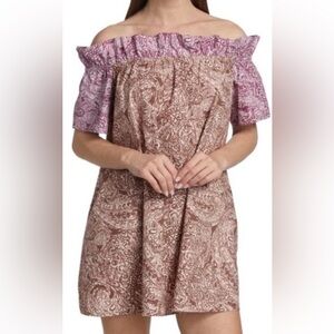 FREE PEOPLE SOPHIE PRINTED MINI DRESS in New Light Combo EUC sz XS